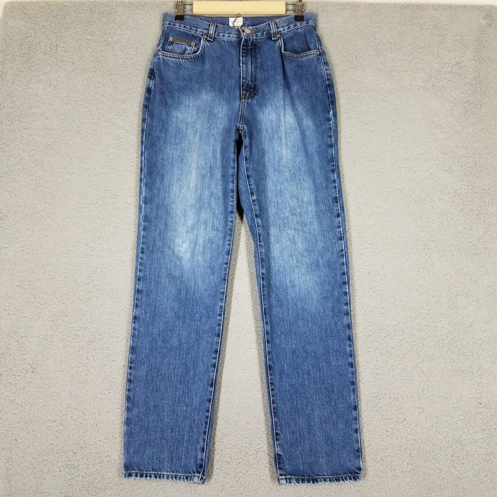 Vintage Calvin Klein Women's 10 Mom Jeans Straight Leg High Rise Classic Blue